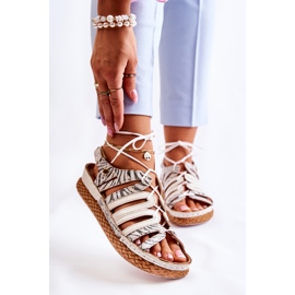 Modne ženske kožne sandale Maciejka 05552-04 bež-crne crno 1