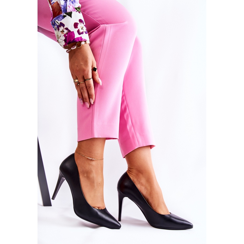 Sergio Leone Klasične čarobno crne kožne štikle crno 1