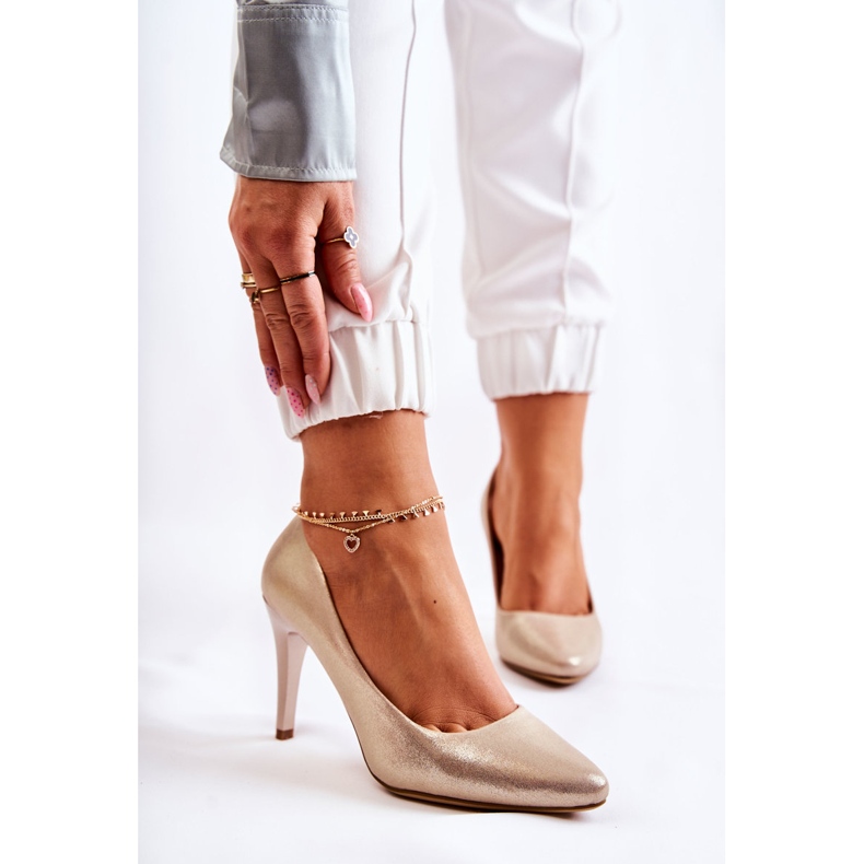 Sergio Leone Klasične zlatne čarobne kožne štikle zlatna 1