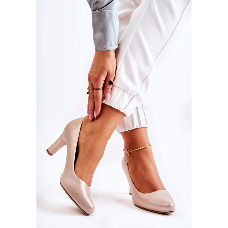 Ženske pumpe Sergio Leone Gold Shiny Orsola zlatna 2