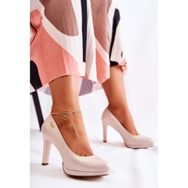 Sergio Leone Klasične ženske cipele s platformom, biserno bež 1