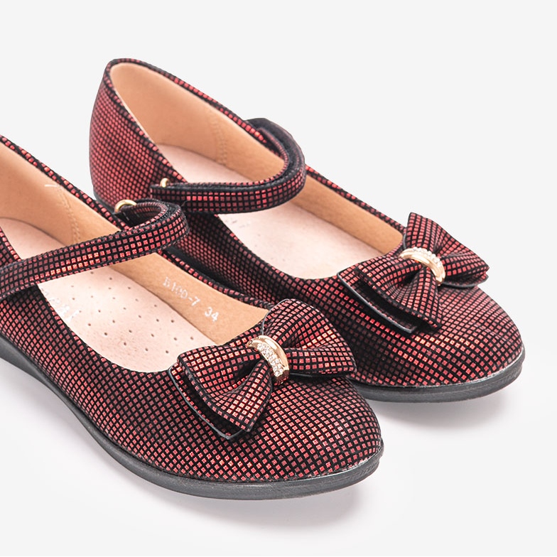 BM Dječje crvene balerinke s tienne mašnom crna crvena 1