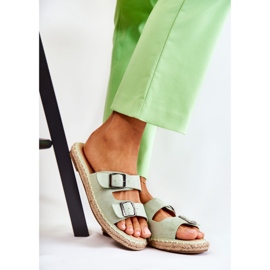 Klasične ženske papuče od antilopa Green Casilda zelena 1