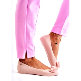 PH1 Ženska gumena balerina mašna Nude Fergie bež 4