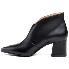 Marco Shoes 1460B tanke crne kožne gležnjače s gumenim gornjim dijelom crna 2