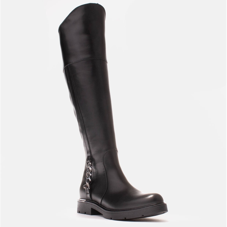 Marco Shoes Visoke čizme s gumom i lancem crna 1