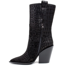 Marco Shoes Marco čizme 1408K kaubojske čizme sa životinjskim motivom crno 1