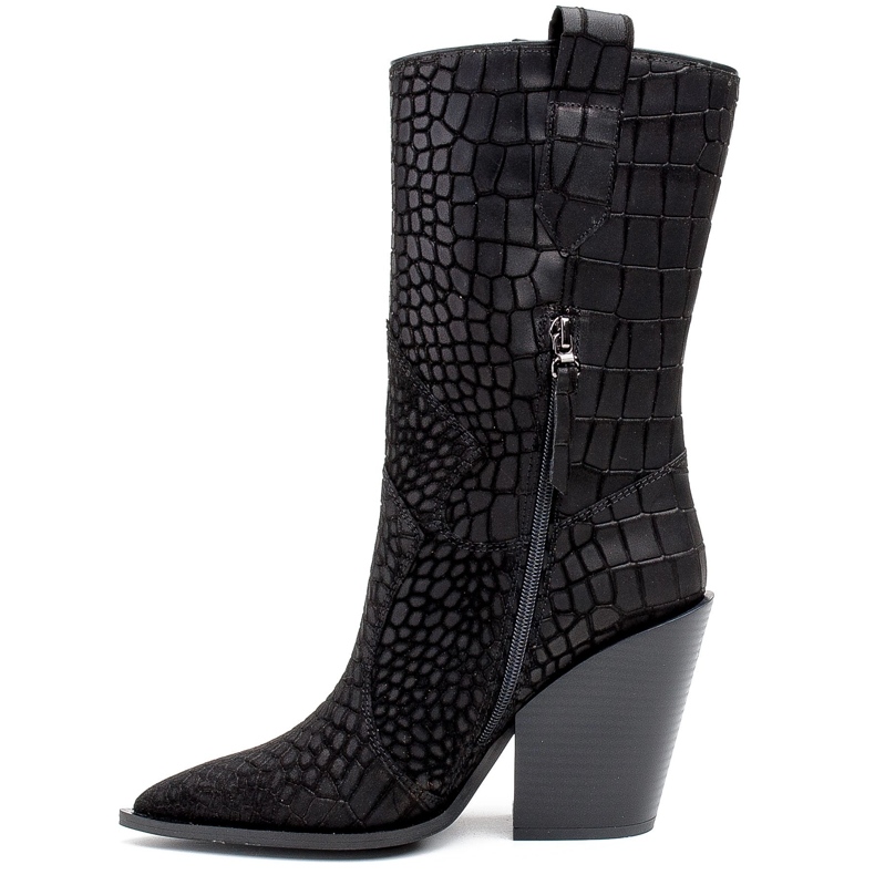 Marco Shoes Marco čizme 1408K kaubojske čizme sa životinjskim motivom crna 1