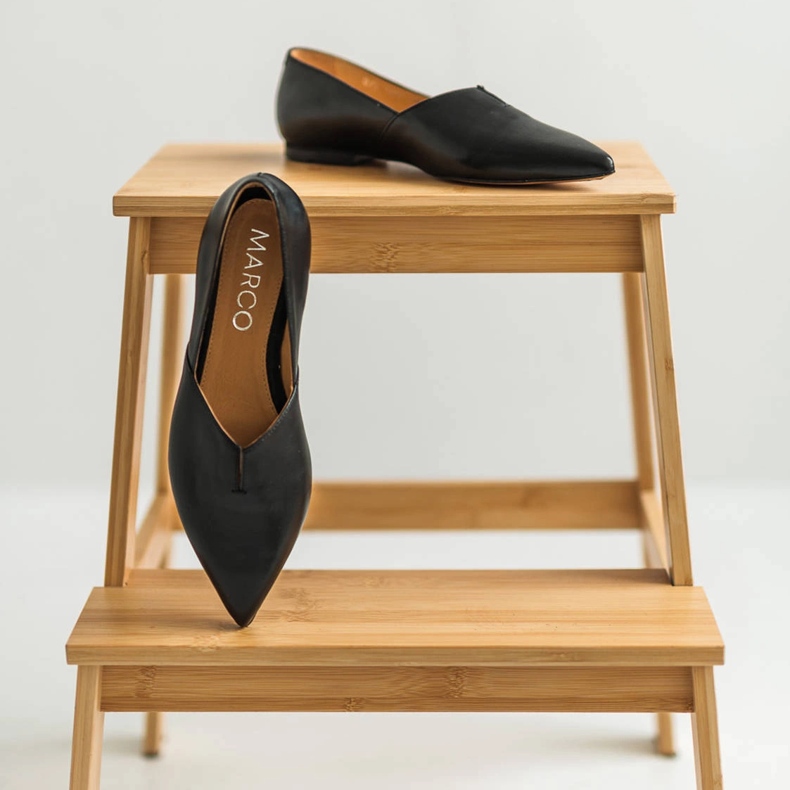 Marco Shoes Ženske balerinke Marco 1285P s izrezom crna 2