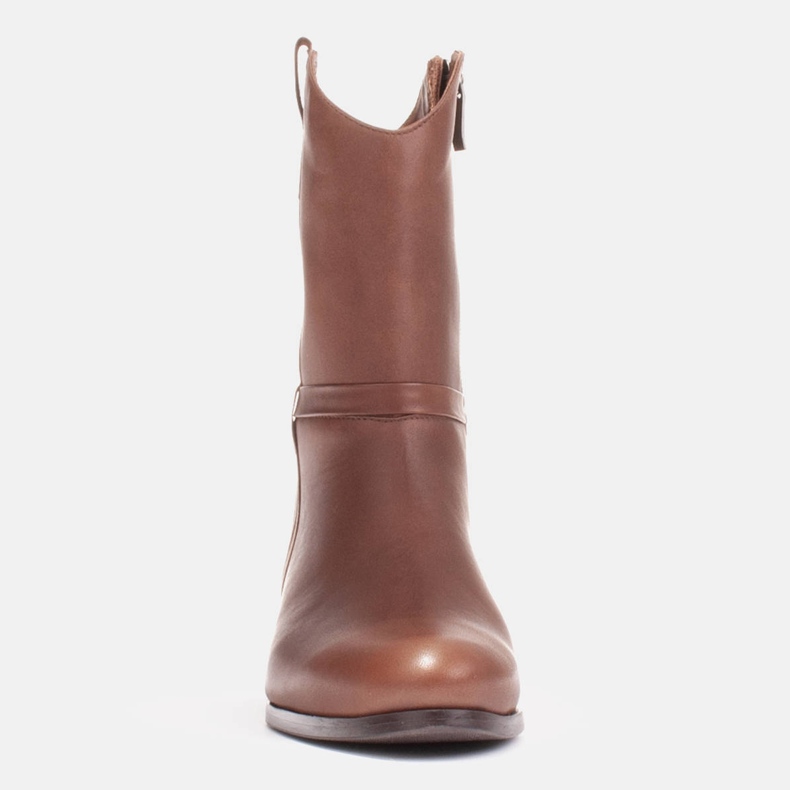 Marco Shoes Marco čizme s niskim potpeticama od nježne prirodne kože smeđa 1