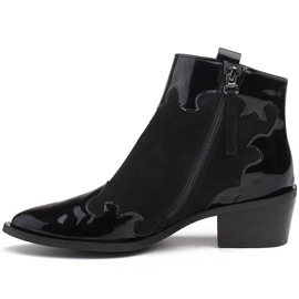 Marco Shoes Crne čizme od prirodnog antilopa s dodatkom laka crna 2