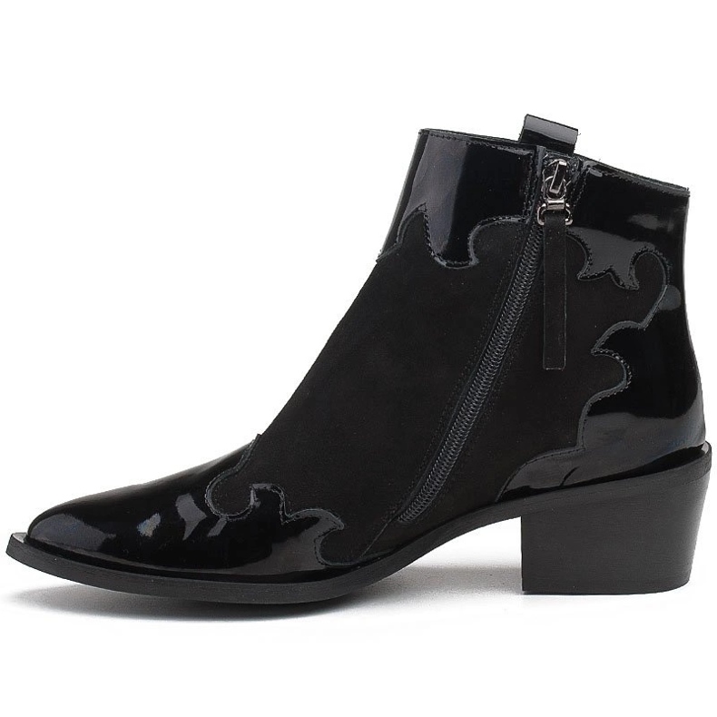 Marco Shoes Crne čizme od prirodnog antilopa s dodatkom laka crno 2