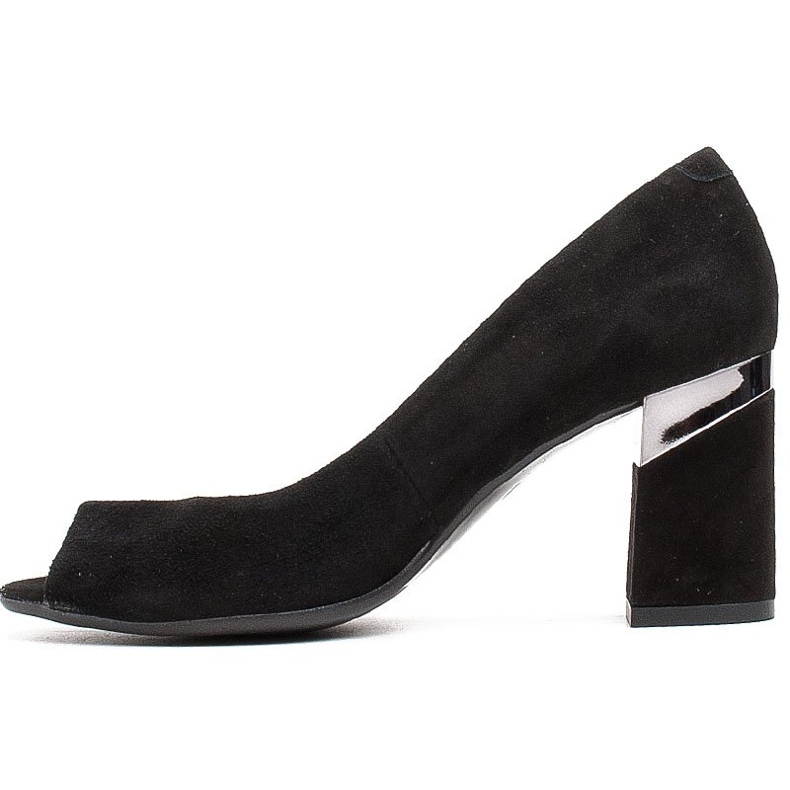 Marco Shoes Crne antilop pumpe s metalik petom crno 2