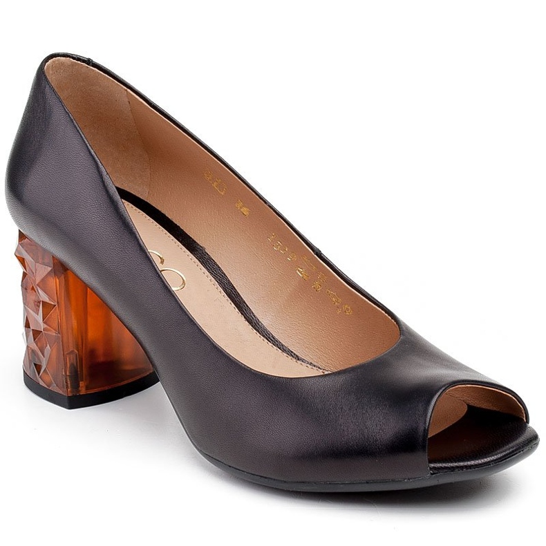 Marco Shoes Crne sandale 1519P s 3D jantarnom potpeticom crna 1