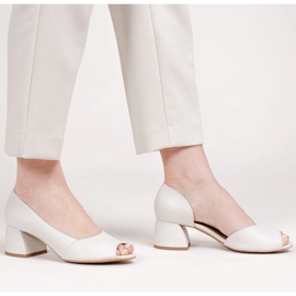 Marco Shoes Kožne bijele pumpe 1505P bijela 1