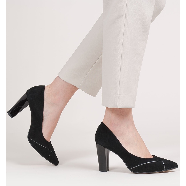 Marco Shoes Crne antilop pumpe s uzorkom crna 2