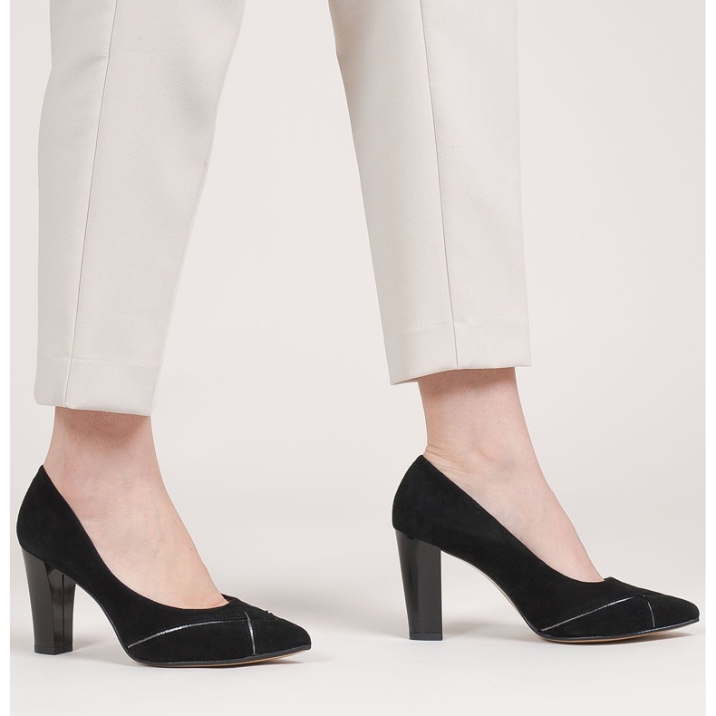 Marco Shoes Crne antilop pumpe s uzorkom crna 1