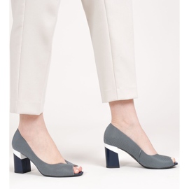 Marco Shoes Tamnoplave prugaste pumpe 1636P tamnoplava 1