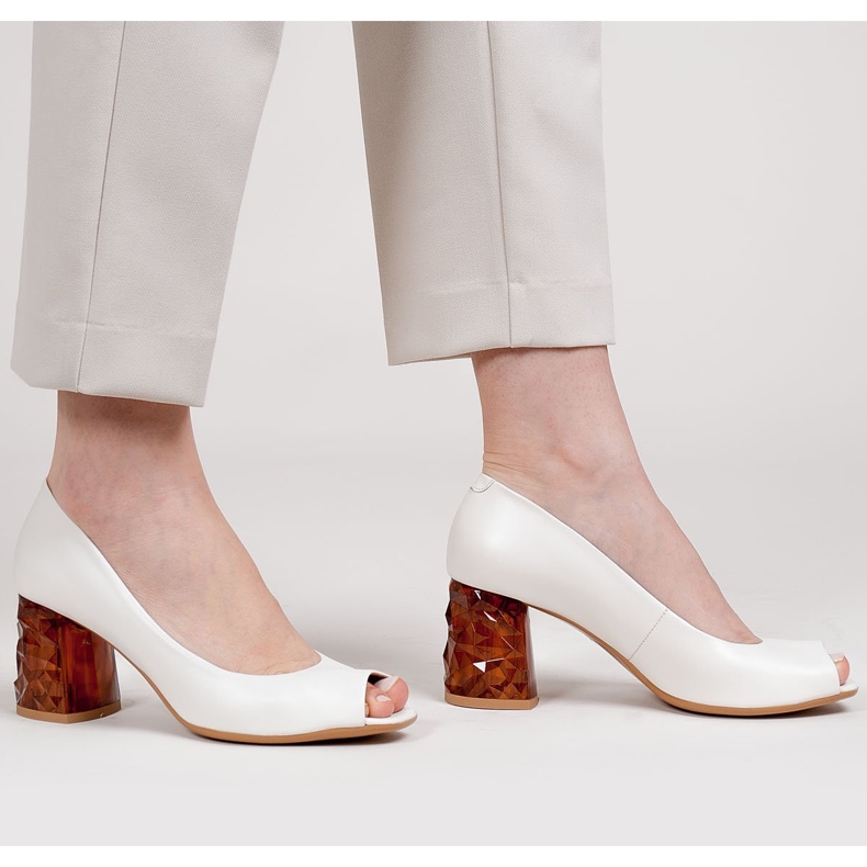 Marco Shoes Bijele crpke 1519P s jantarnom 3D petom bijela 1