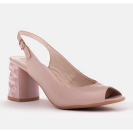 Marco Shoes Ružičaste 3D sandale na visoku petu ružičasta 1