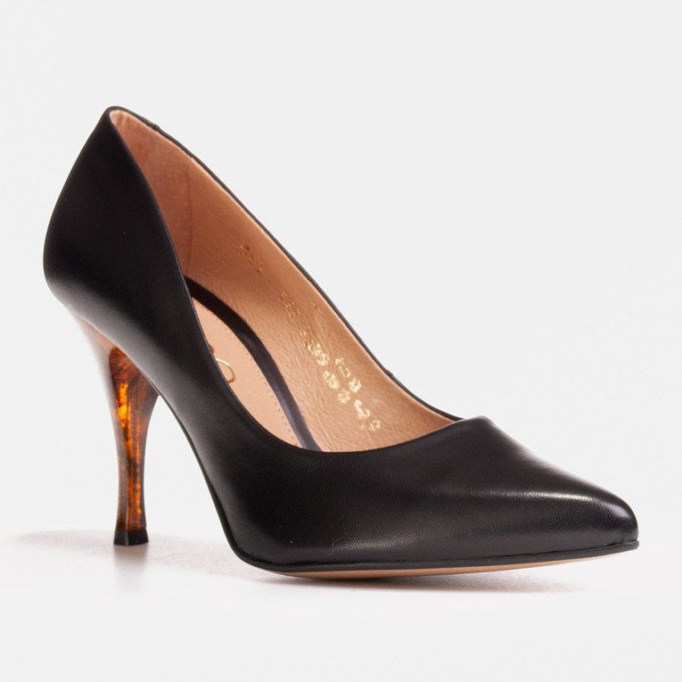 Marco Shoes Crne potpetice 1599P s jantarnom petom crno 1