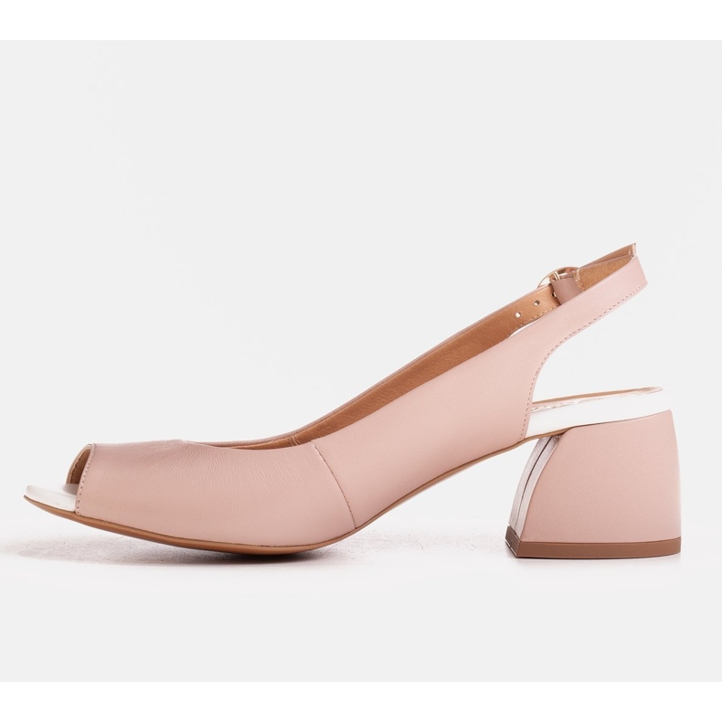 Marco Shoes Sandala 1506P od ružičaste kože sa stabilnom petom ružičasta 1