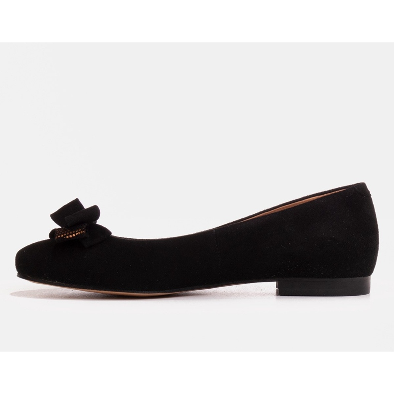 Marco Shoes Balerine od crne antilopa s mašnom crno 1