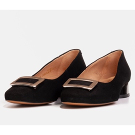 Marco Shoes Crne antilop pumpe s ukrasom crno 1