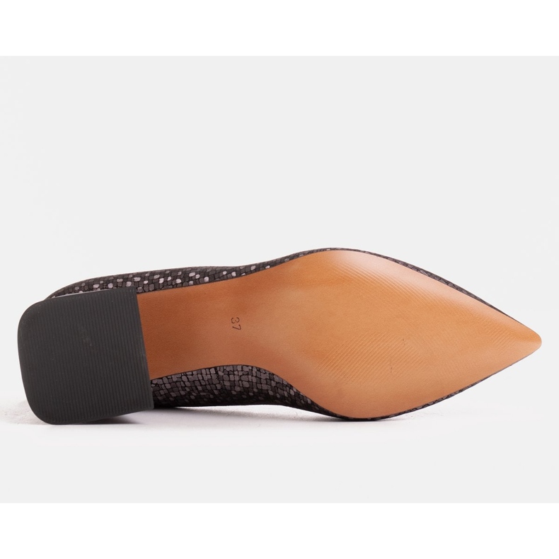 Marco Shoes Elegantne pumpe od reljefne kože siva 1