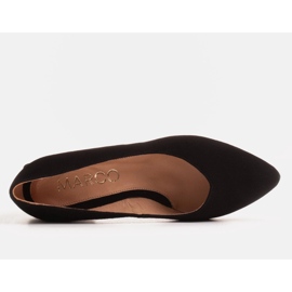 Marco Shoes Crne kožne pumpe s kromiranom petom crna 1