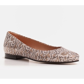 Marco Shoes Balerine od bež kože od divokoze 1