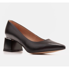 Marco Shoes Elegantne ženske pumpe od prirodne kože crno 1