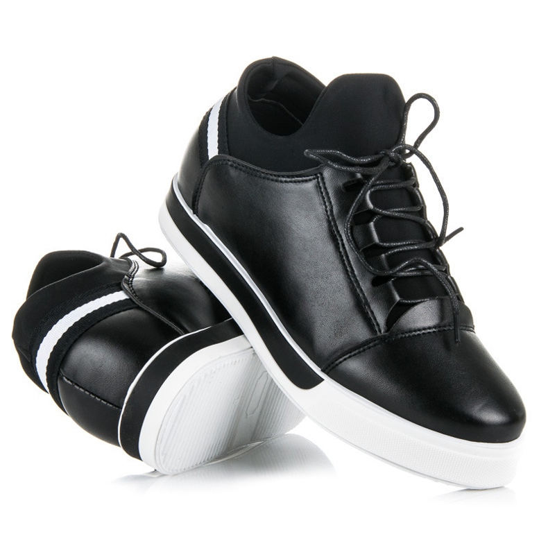 Ideal Shoes Crne sportske cipele na vezanje crna 1