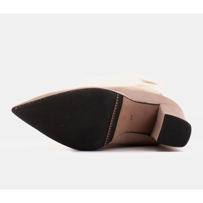 Marco Shoes Visoke, nabrane čizme bež boje izrađene od prirodnog antilopa 1