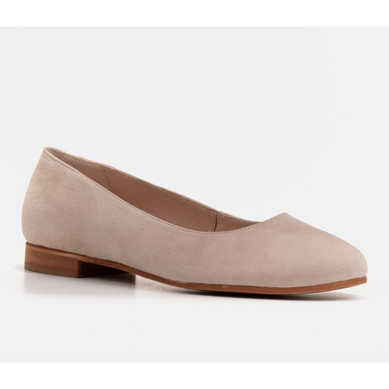 Marco Shoes Elegantne balerinke izrađene od bež prirodnog antilopa 1