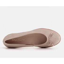 Marco Shoes Ženske lagane balerinke od prirodnog antilopa sa sportskim potplatom bež 3