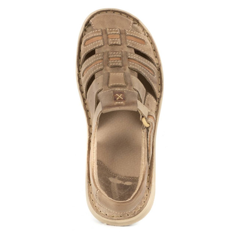 Olivier Muške kožne ljetne sandale 230MA bež 5