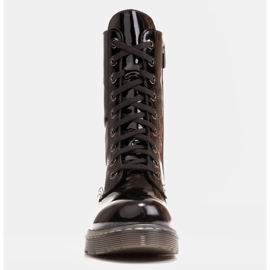 Marco Shoes Čizme do gležnja, čizme vezane na prozirnom potplatu crno 2