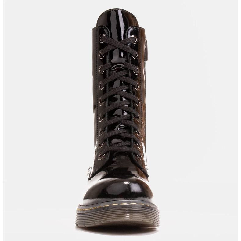 Marco Shoes Čizme do gležnja, čizme vezane na prozirnom potplatu crna 2