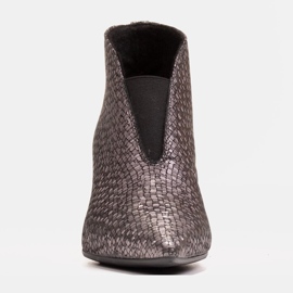 Marco Shoes 1460B tanke sive kožne gležnjače s gumenim gornjim dijelom siva 1