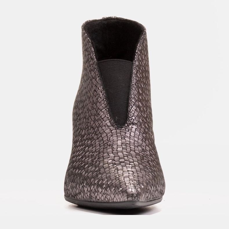 Marco Shoes 1460B tanke sive kožne gležnjače s gumenim gornjim dijelom siva 1