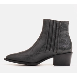 Marco Shoes Sive kaubojske čizme od zrnaste kože bez izolacije siva 1