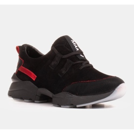 Marco Shoes Sportske tenisice izrađene od visokokvalitetnog prirodnog antilopa crno 1