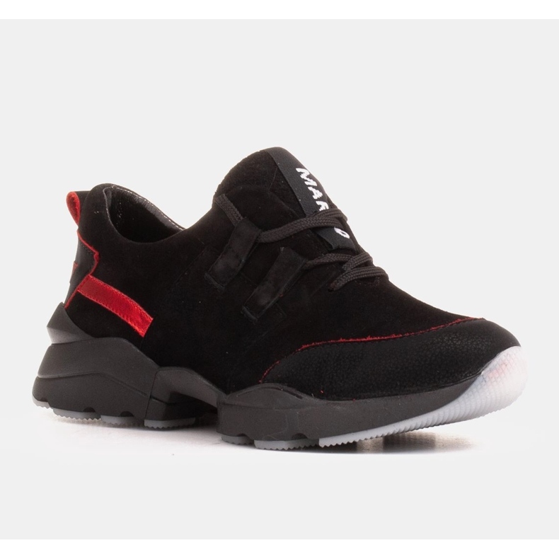 Marco Shoes Sportske tenisice izrađene od visokokvalitetnog prirodnog antilopa crno 1