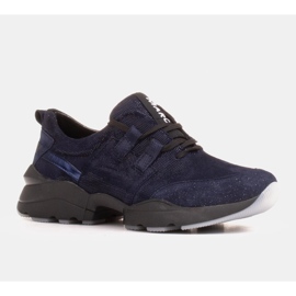 Marco Shoes Sportske tenisice izrađene od visokokvalitetnog prirodnog antilopa plava 1