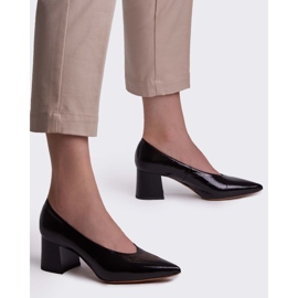 Marco Shoes Elegantne crne ženske ženske pumpe od laka crno 2