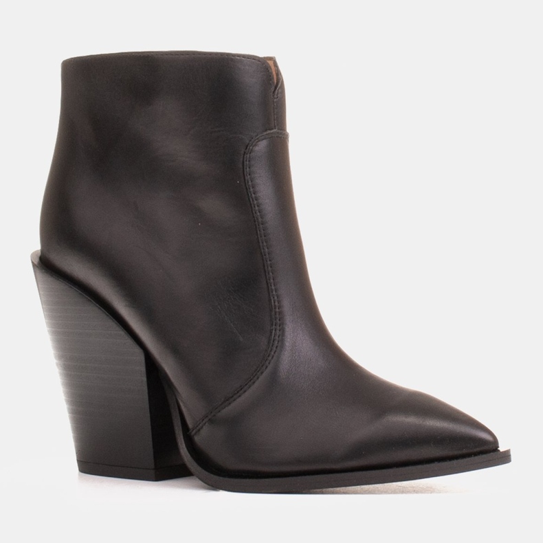 Marco Shoes Ženske kaubojske čizme od prirodne kože crna 1