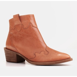 Marco Shoes Crvene čizme izrađene od nepravilne naborane prirodne kože crvena višebojan 1