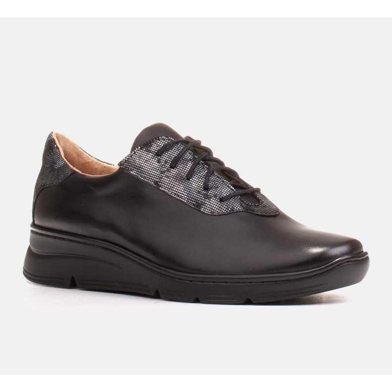 Radoskór Udobne crne ženske cipele za šire stopalo crno 1