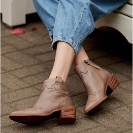 Marco Shoes Bež čizme od prirodne kože bez izolacije 1